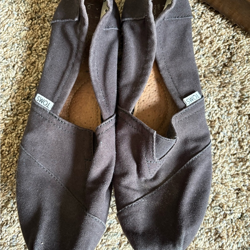 TOMS Black Canvas Slip-On Shoes
